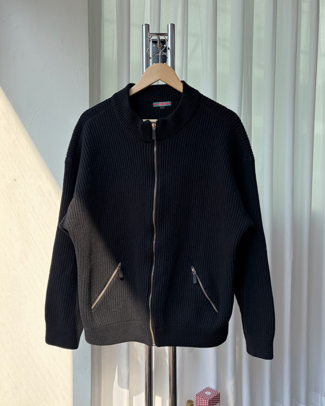 [L]마리떼 프랑소와 저버 90s 올드 스펠아웃 니트 집업 상품이미지4