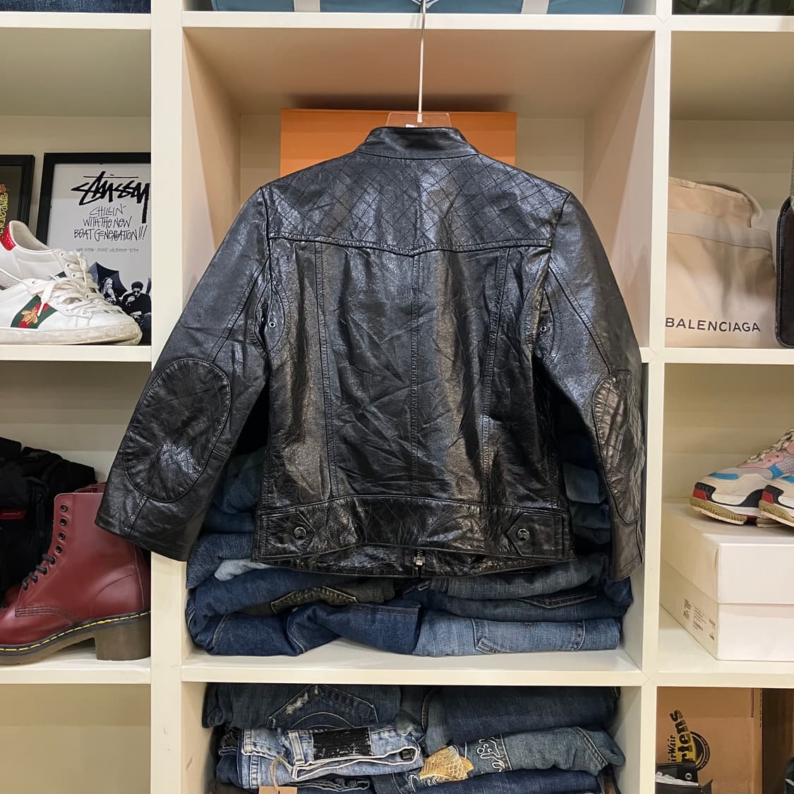 버버리 블루라벨 블랙 퀄팅 레더 자켓 38 상품이미지3