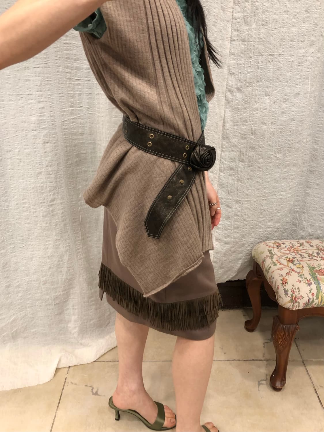 Open vest cardigan 상품이미지4