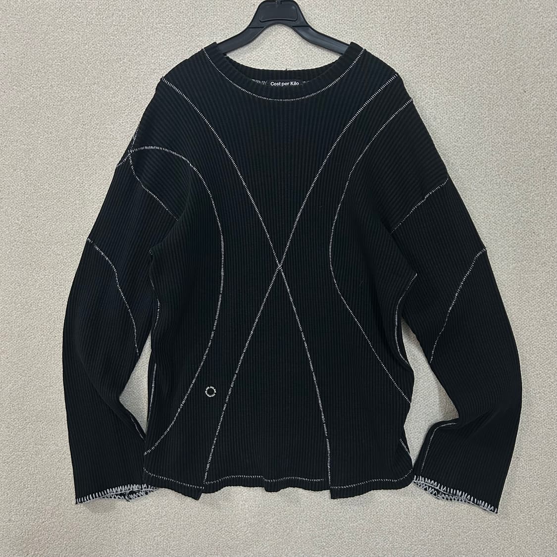 (XL) Cost per Kilo블랙 스티치 니트 상품이미지2