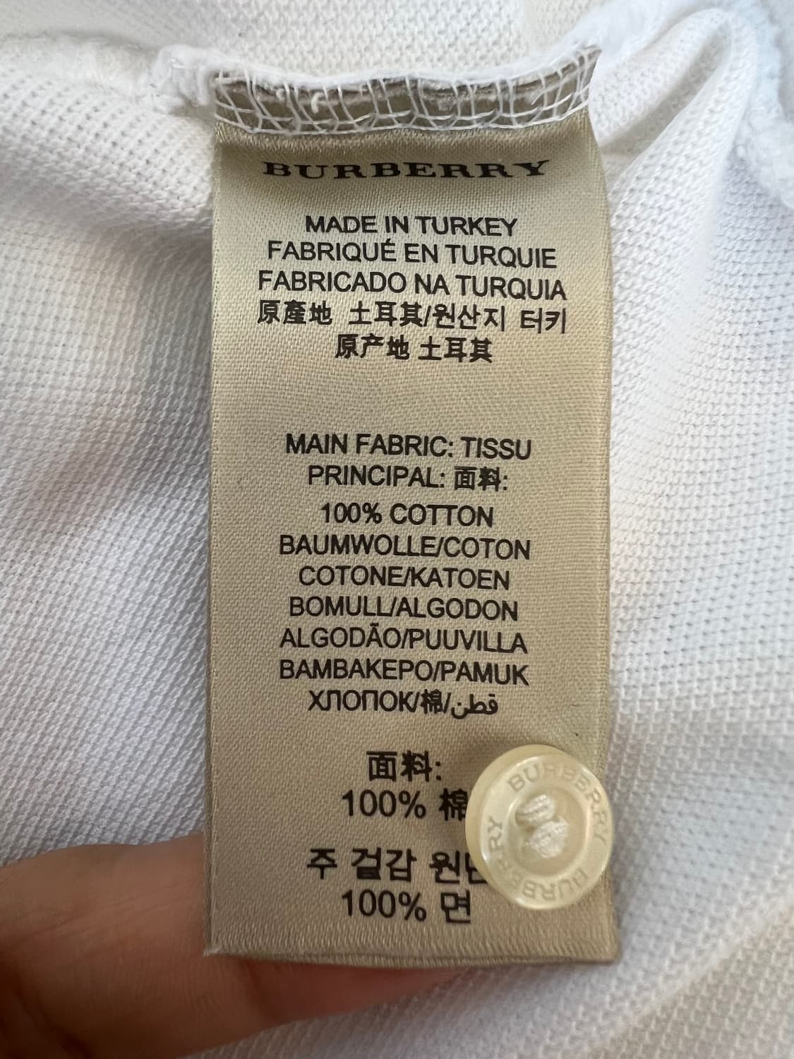 버버리 남성 화이트 카라 긴팔티셔츠 상품이미지5