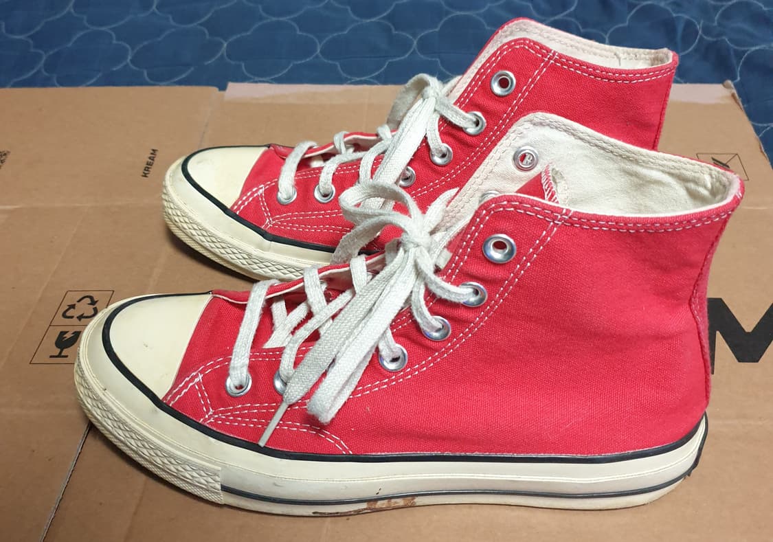 컨버스 척테일러 70s 하이 에나멜 레드 스니커즈 (245) 상품이미지4