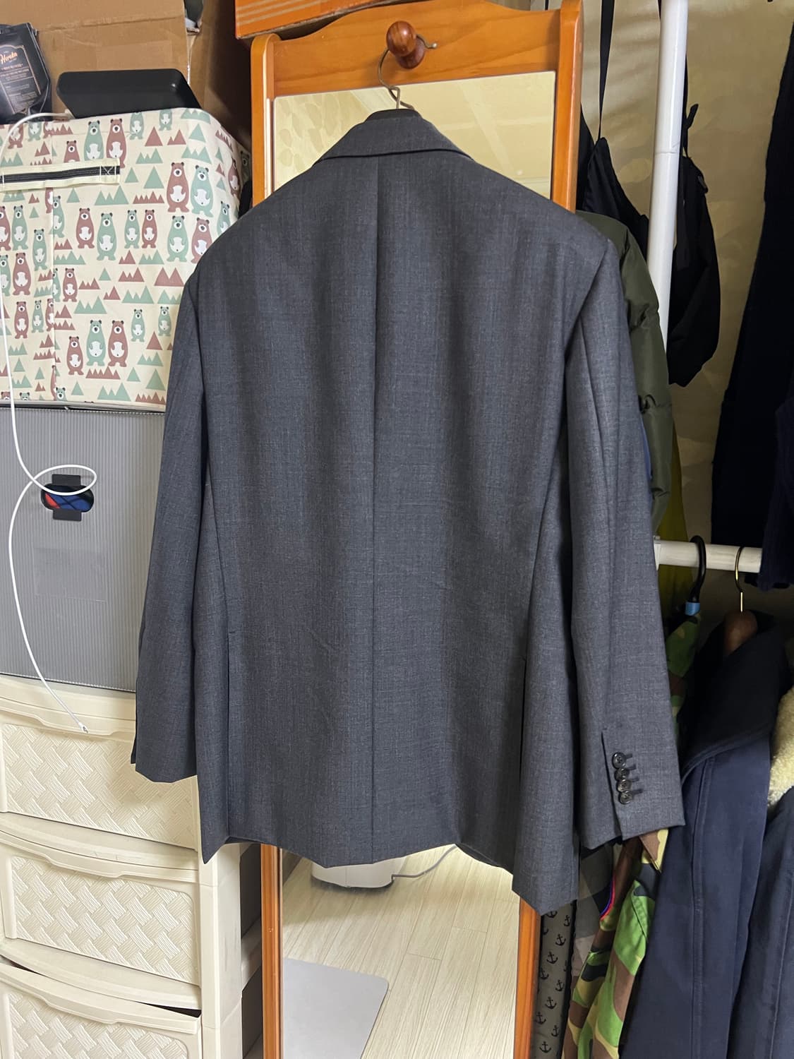 홀랜드앤쉐리 인터시티 차콜 삭스킨 비스포크 맞춤 자켓 상품이미지2