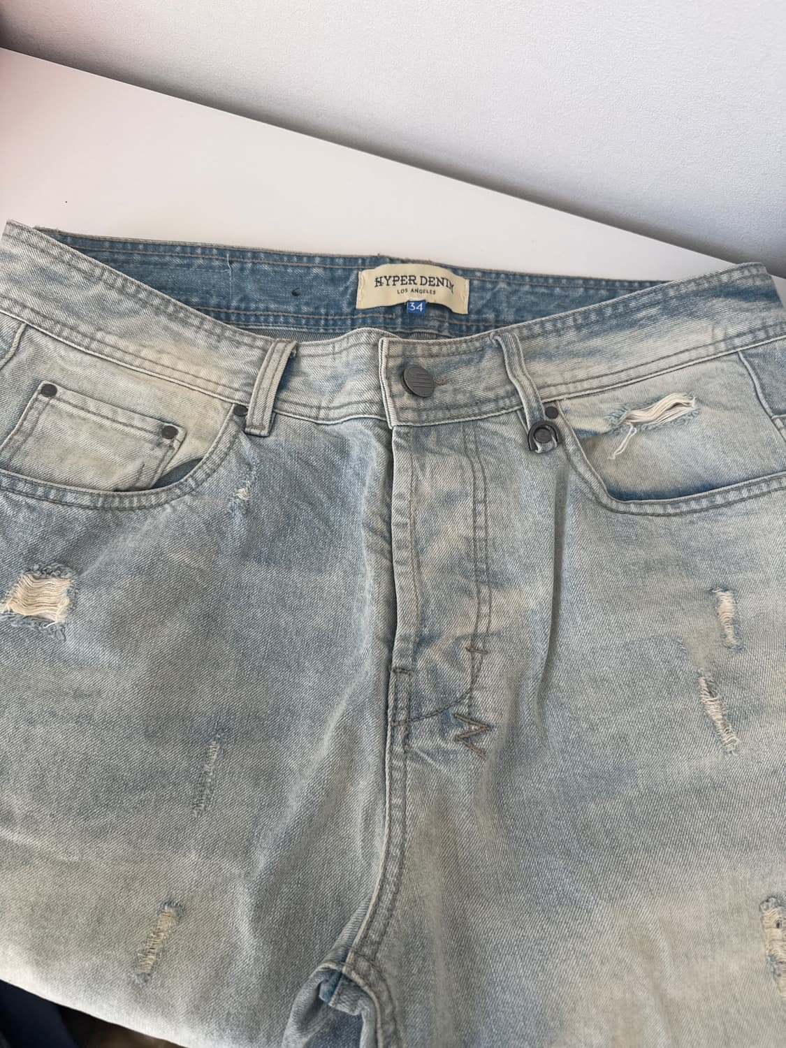 HYPER DENIM 연청 데미지 청바지 34 상품이미지6