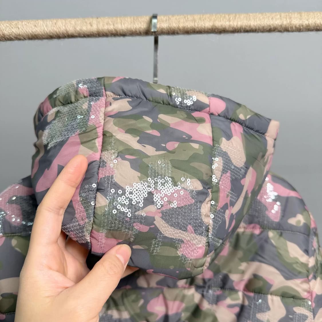 핑크 카모 패딩 자켓 상품이미지8
