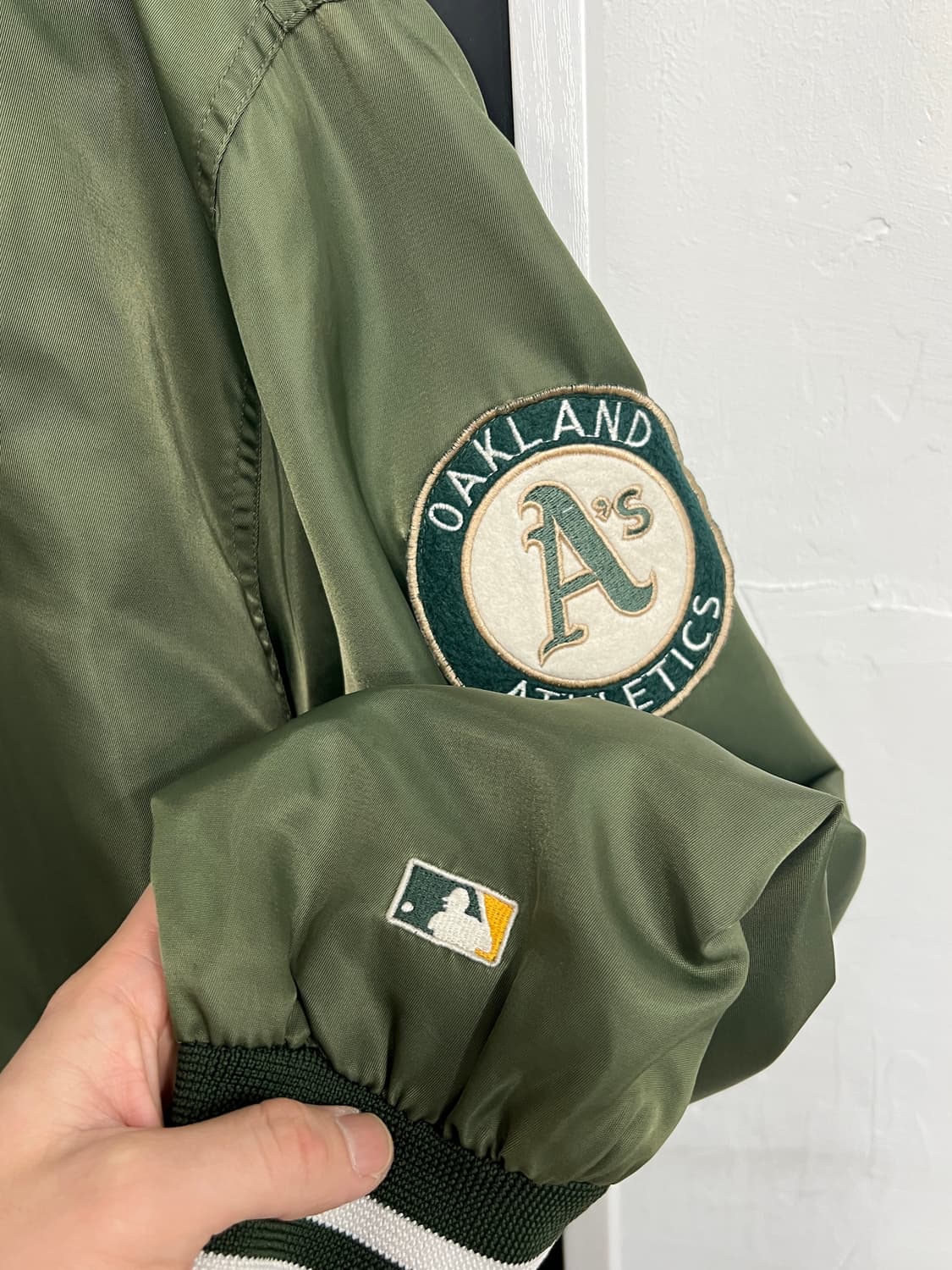 MLB f&f 오클랜드 애슬레틱스 스타디움 바시티 자켓 상품이미지3