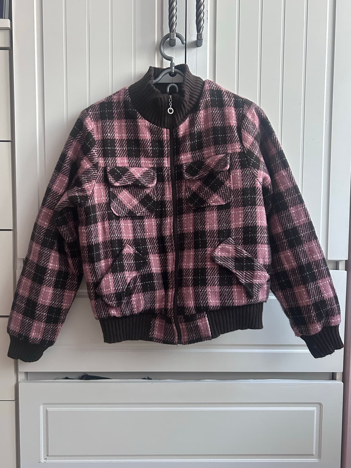 핑크체크 누빔 패딩 자켓 파우닝113 리피나 페페 샵502 히메갸루케케체 상품이미지1