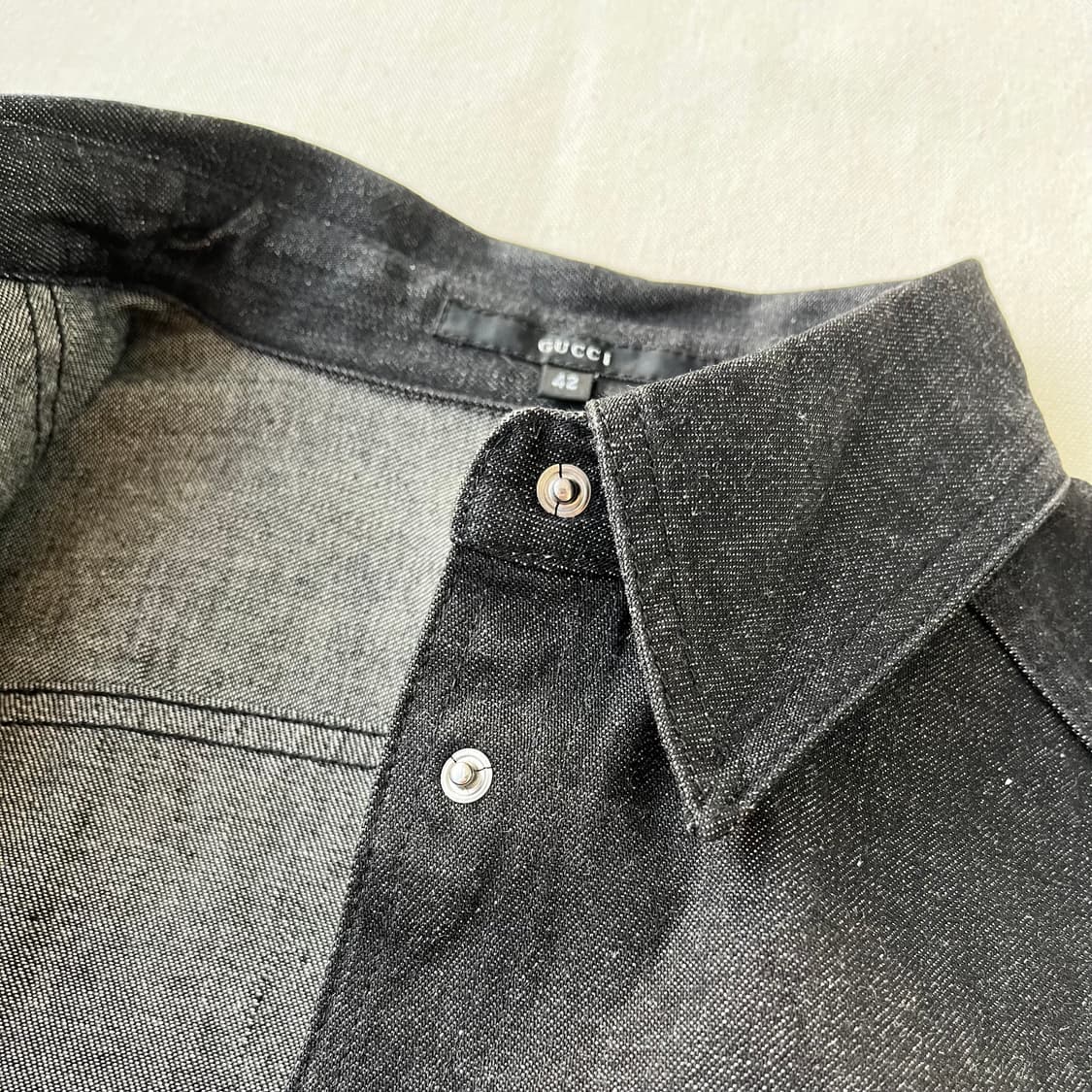 90s 구찌 워시드 데님 셔츠 상품이미지4