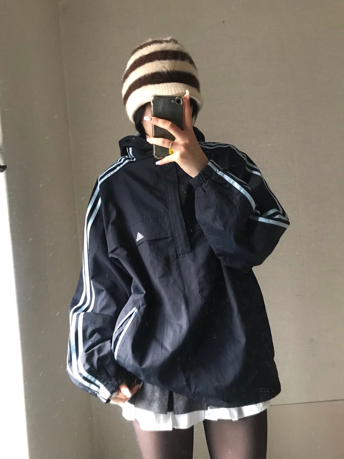 아디다스00s 네이비 연하늘 아노락 상품이미지3