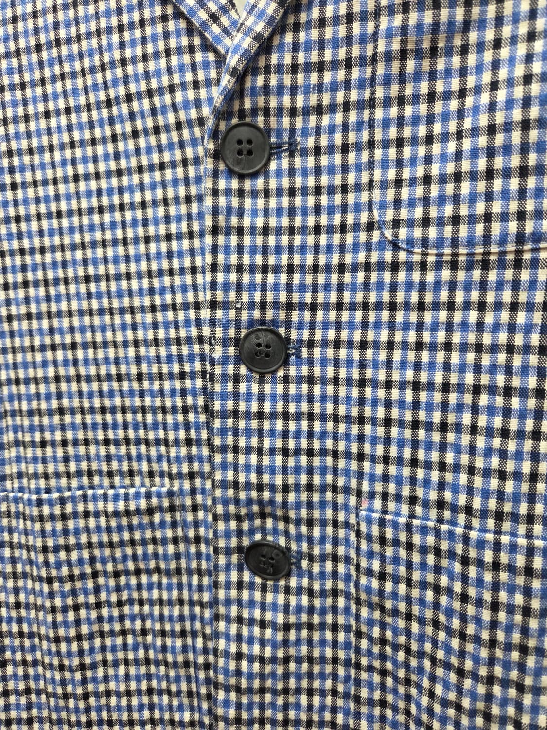 봉쁘앙 린넨 체크 블레이저 자켓 상품이미지2