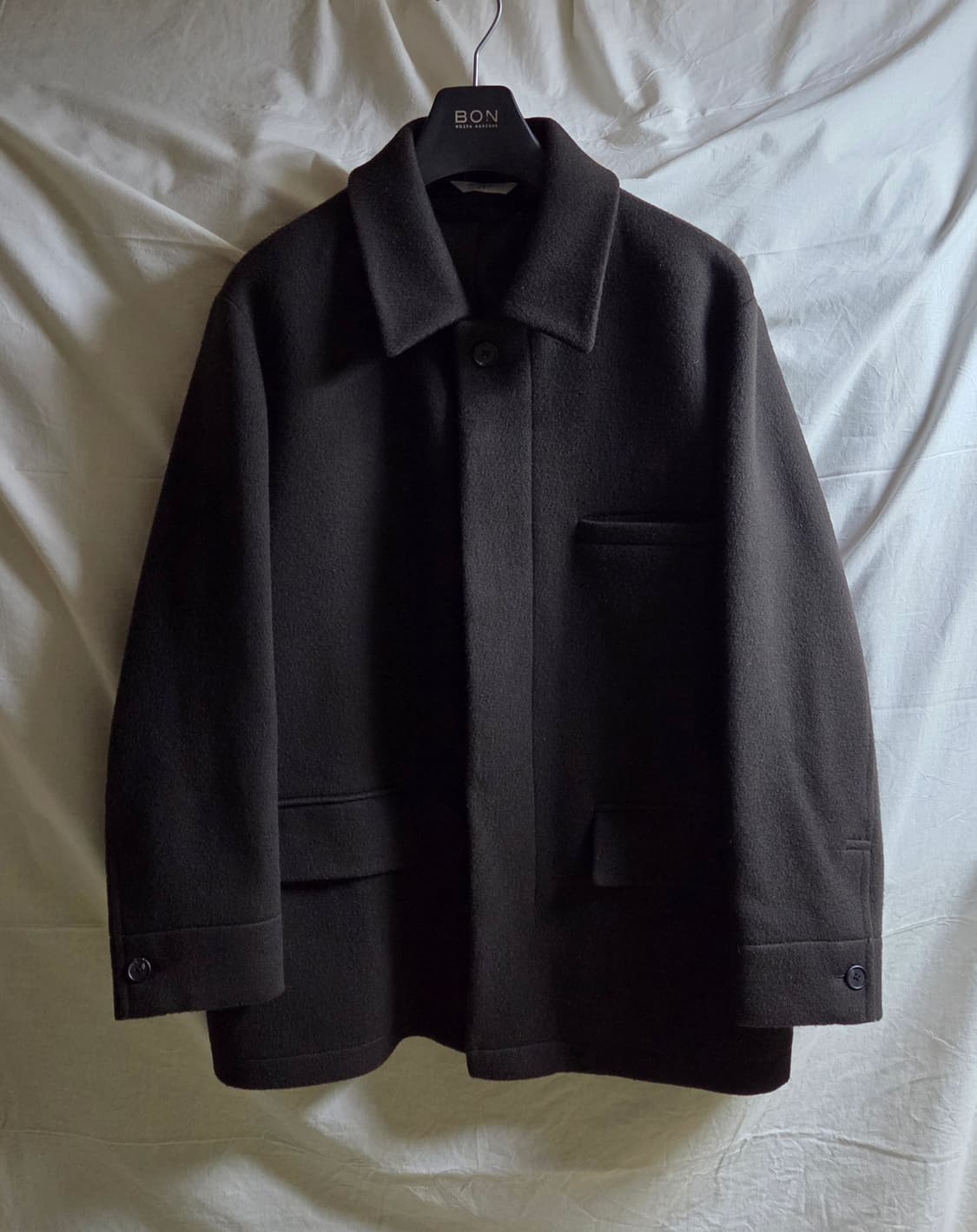 247시리즈 울 하프코트 다크브라운 XL 상품이미지4