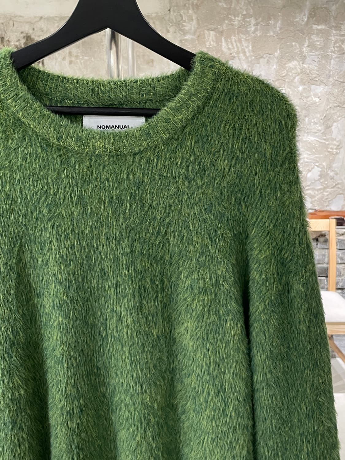 노매뉴얼 그레스 그린 헤어리 크루넥 니트 상품이미지3