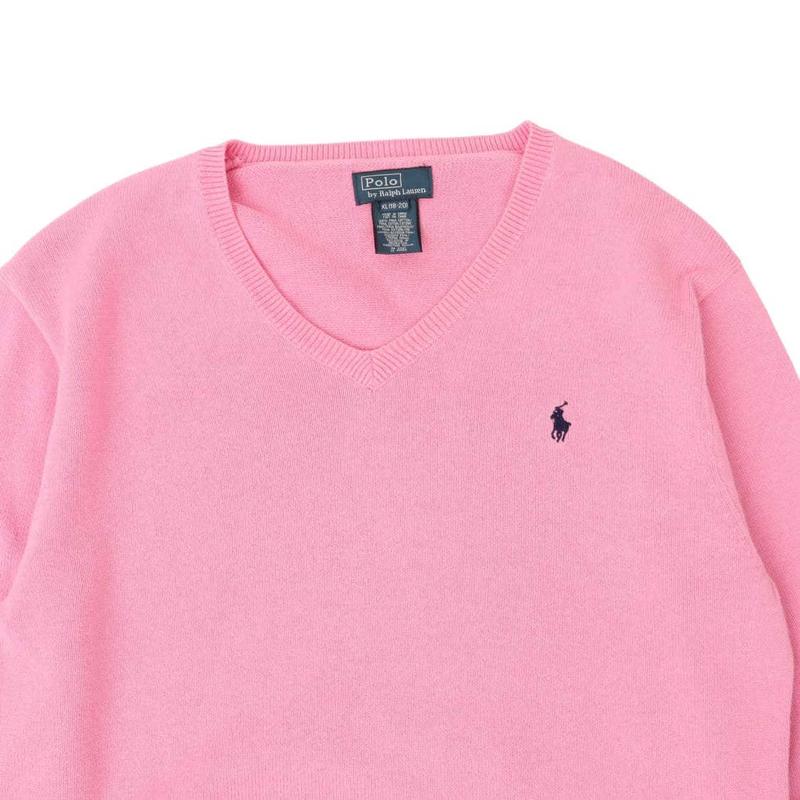 폴로 랄프로렌 라이트 핑크 코튼 브이넥 니트 상품이미지2