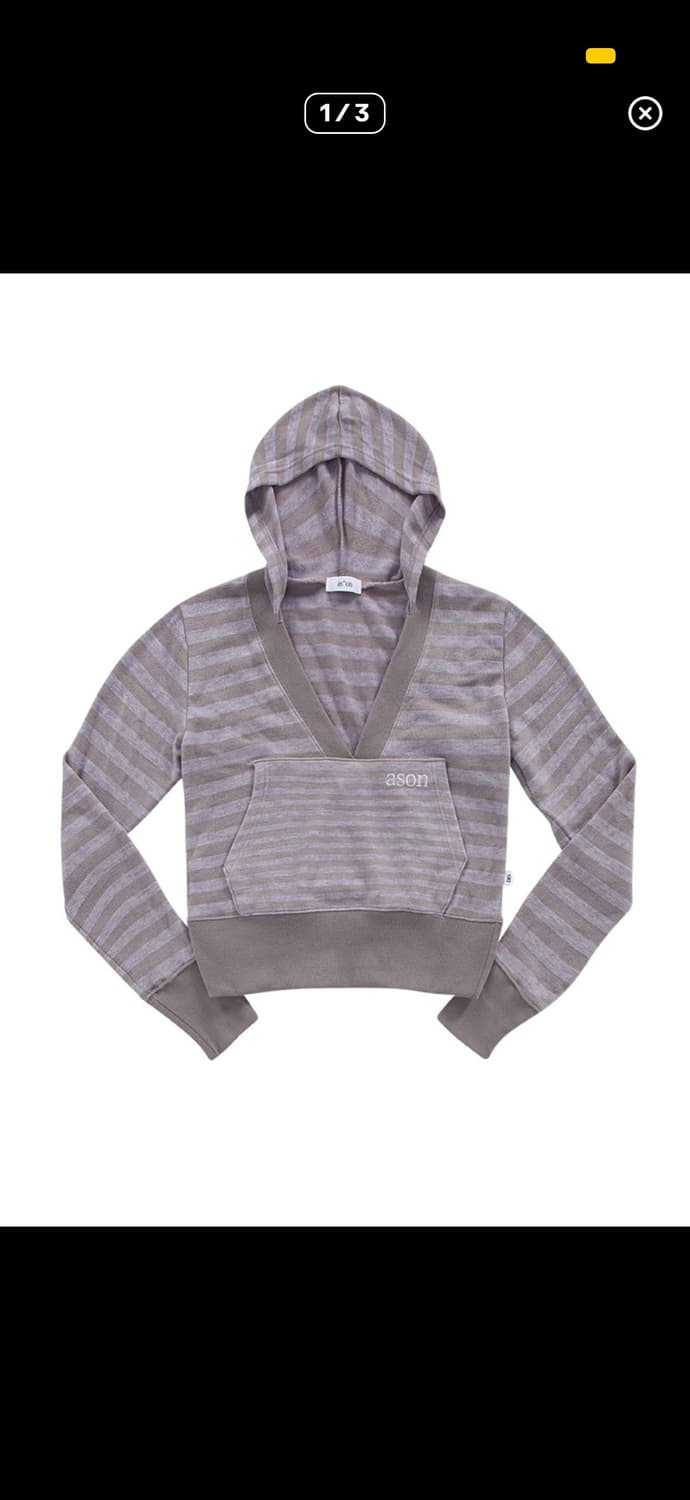 애즈온 릴리 스트라이프 후드 후디 상품이미지2