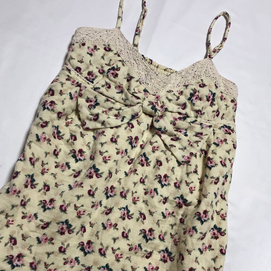 꽃무늬 리본 슬리브리스 상품이미지2