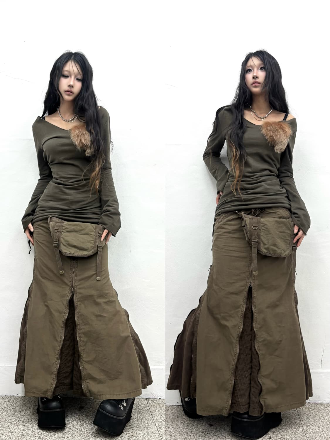 G.O.A parachute cargo pocket long skirt  상품이미지8