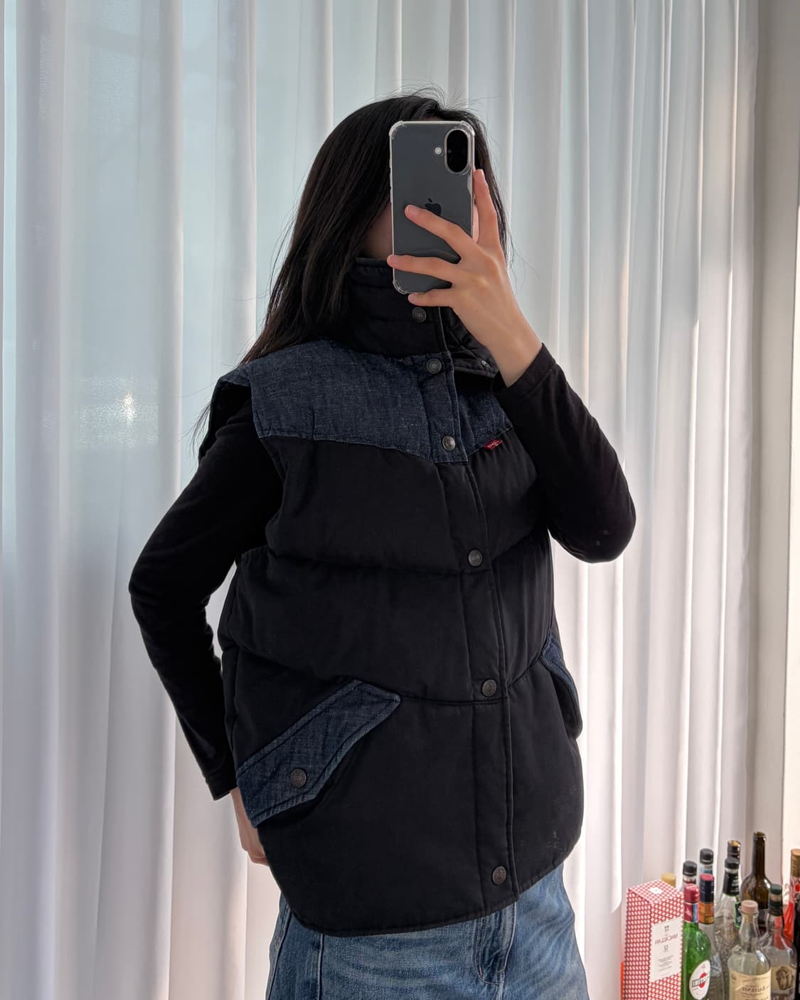 [M]리바이스 Levi's 재팬 레드탭 데님 다운 패딩 베스트 상품이미지3