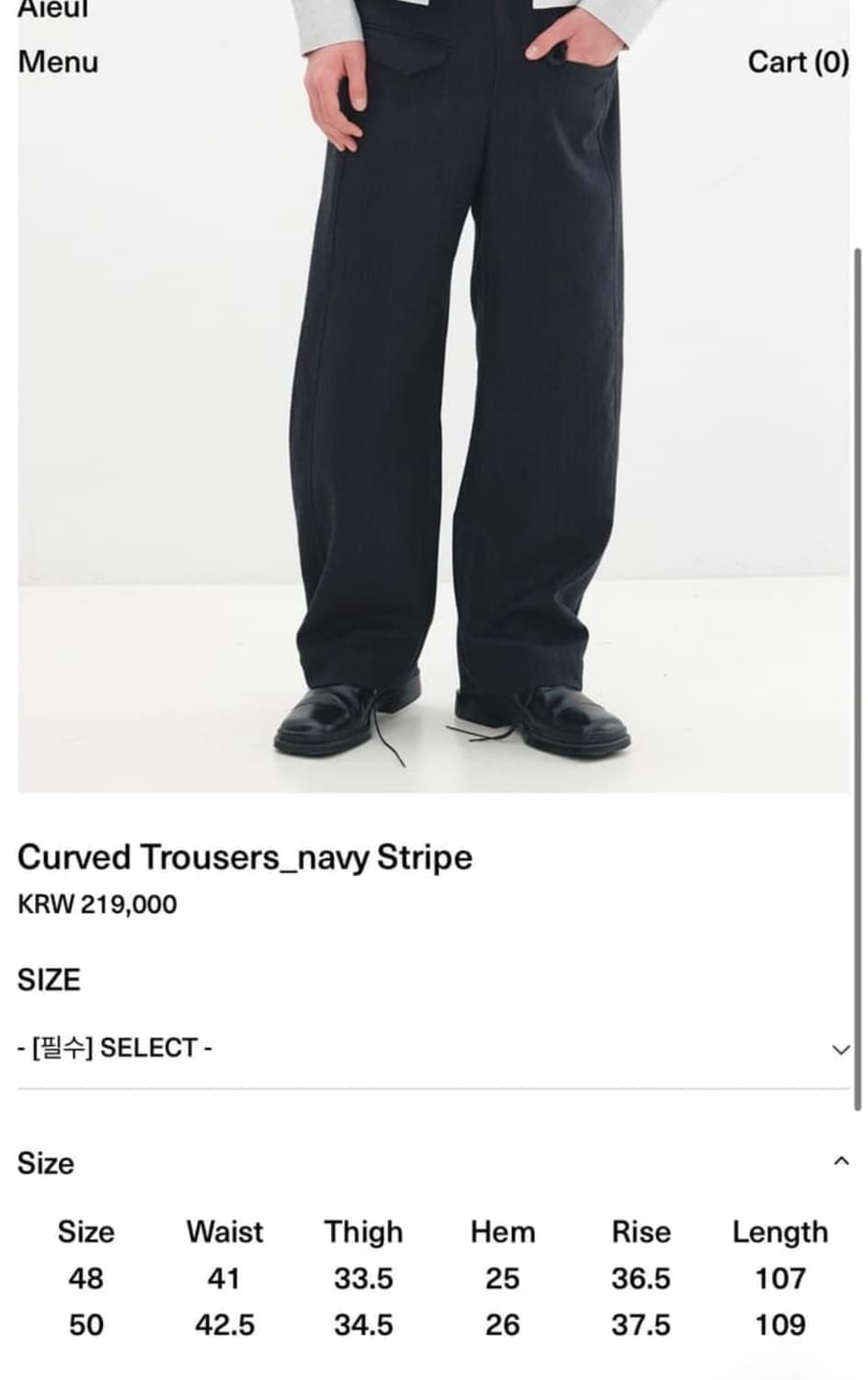 Curved Trousers navy Stripe 50 상품이미지2