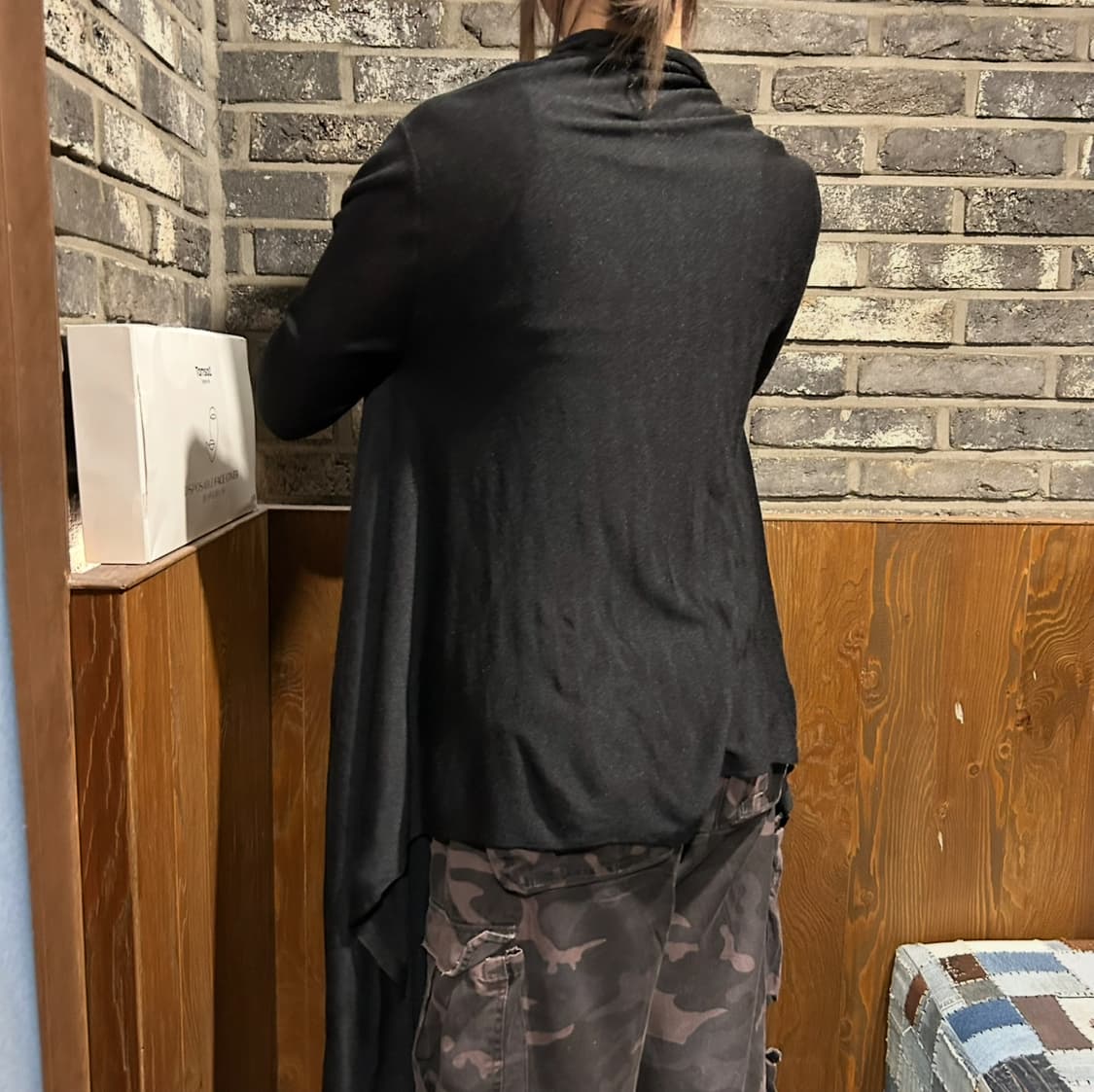 S) DKNY 실크 드레이프 언밸런스 가디건 상품이미지10