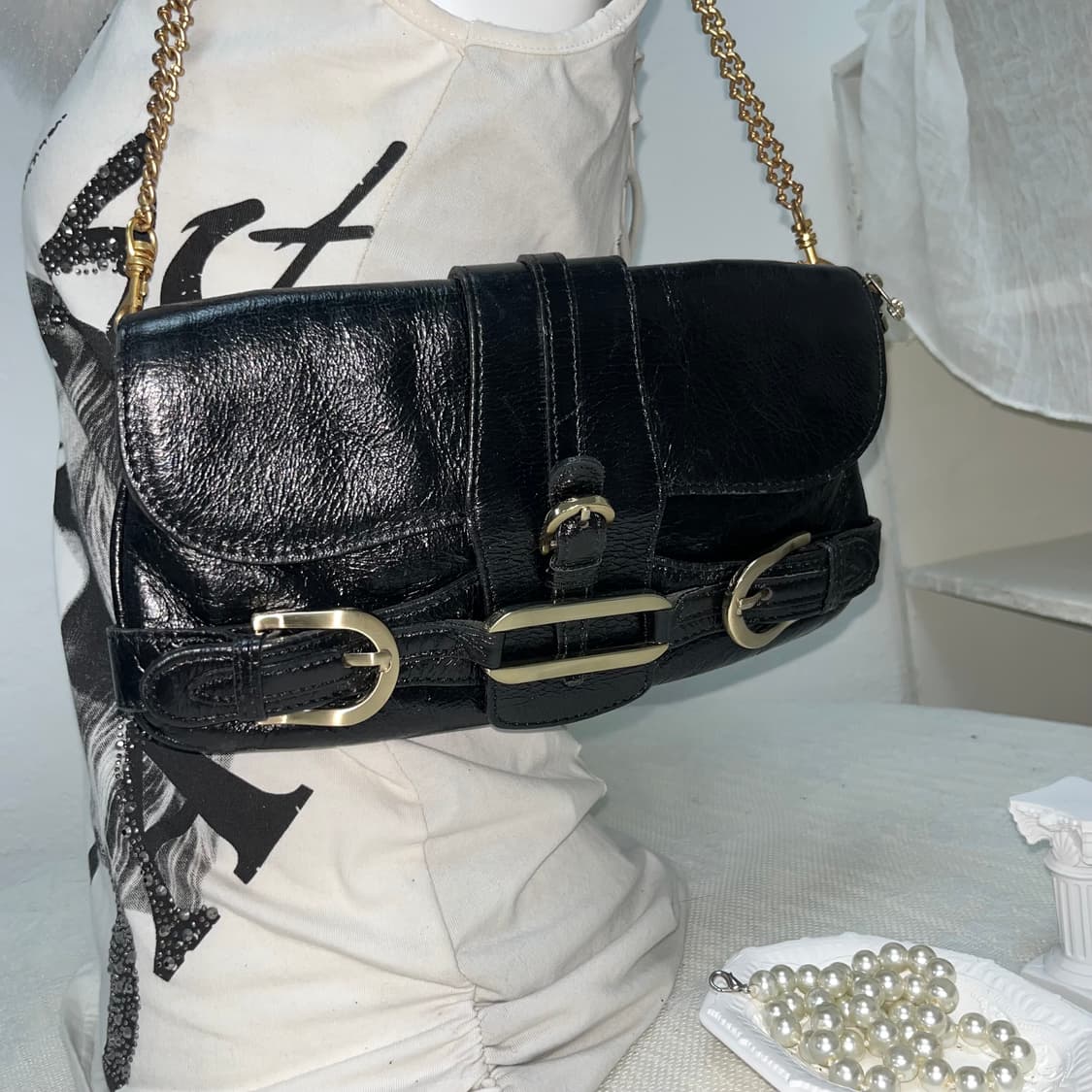 빈티지 버클 체인 숄더백 상품이미지2