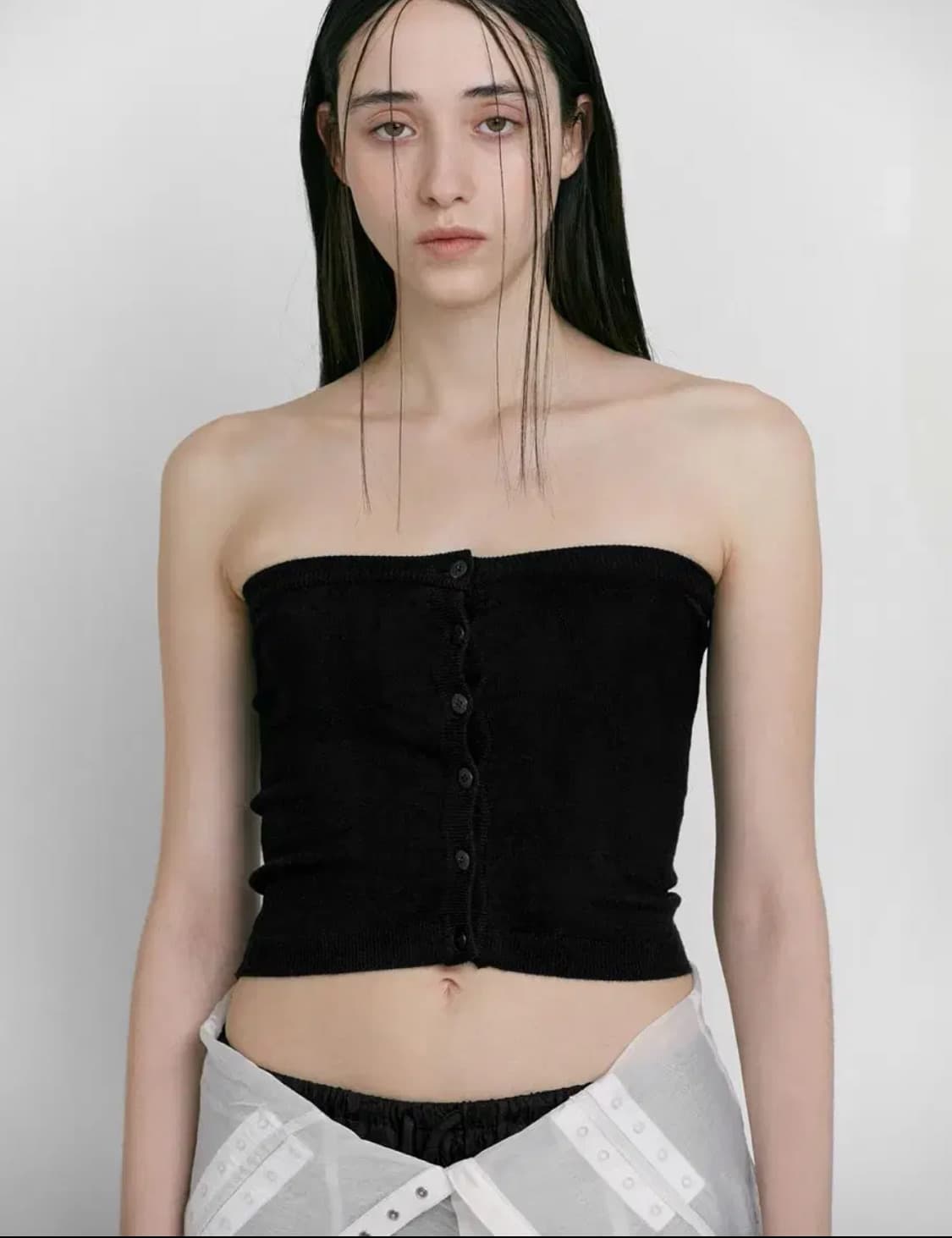 로우타이드 튜브탑 하프 가디건 TUBE TOP HALF CARDIGAN 상품이미지3