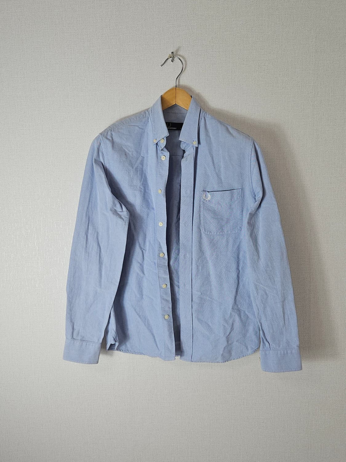 프레드페리 코튼 옥스포드 셔츠 스카이블루 S 95 (거의 새상품) 상품이미지1