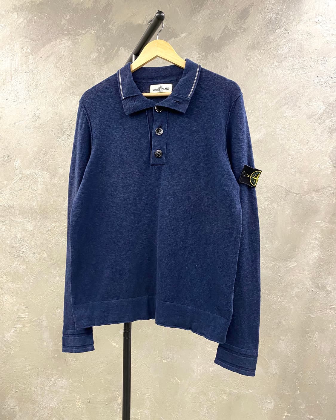 [M] Stone Island 스톤아일랜드 버튼업 네이비 니트 상품이미지1