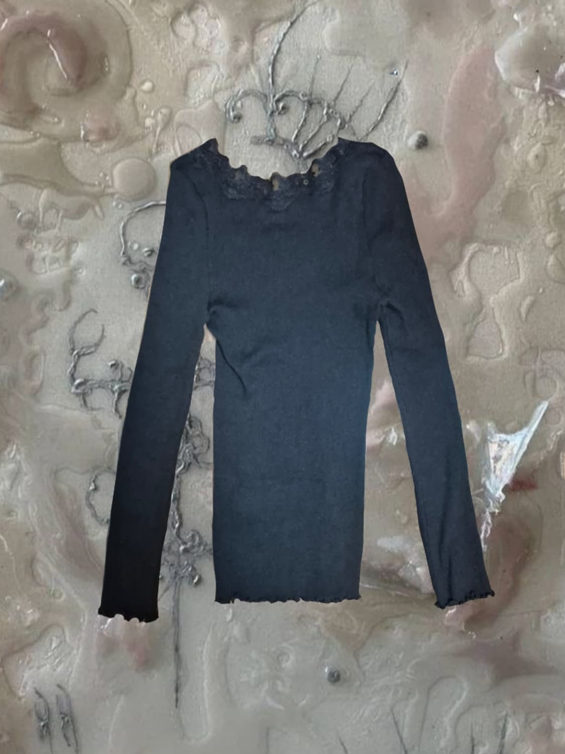 일본 빈티지 로리즈팜 LOWRYS FARM 딱붙탑 레이스 프릴 롱슬리브 상품이미지2