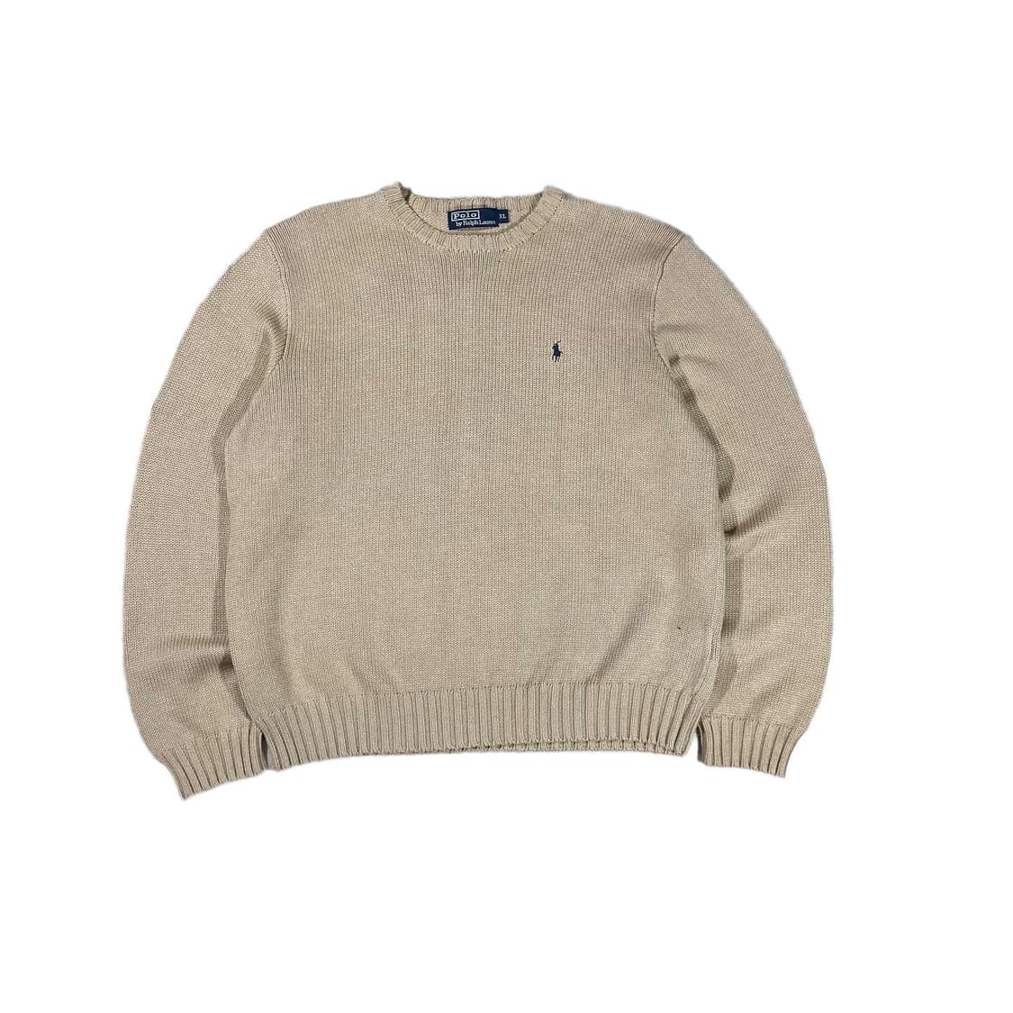 90's 폴로 랄프로렌 베이지 코튼 니트 상품이미지1