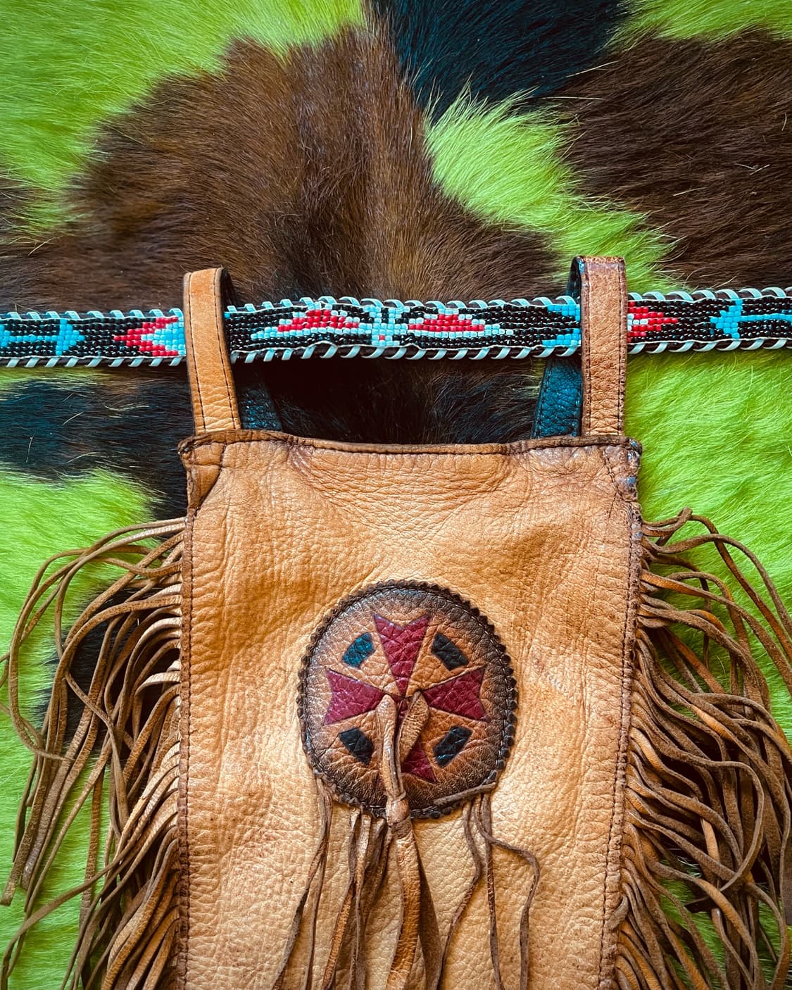 Native American Deer Skin Fringe Bag 상품이미지4
