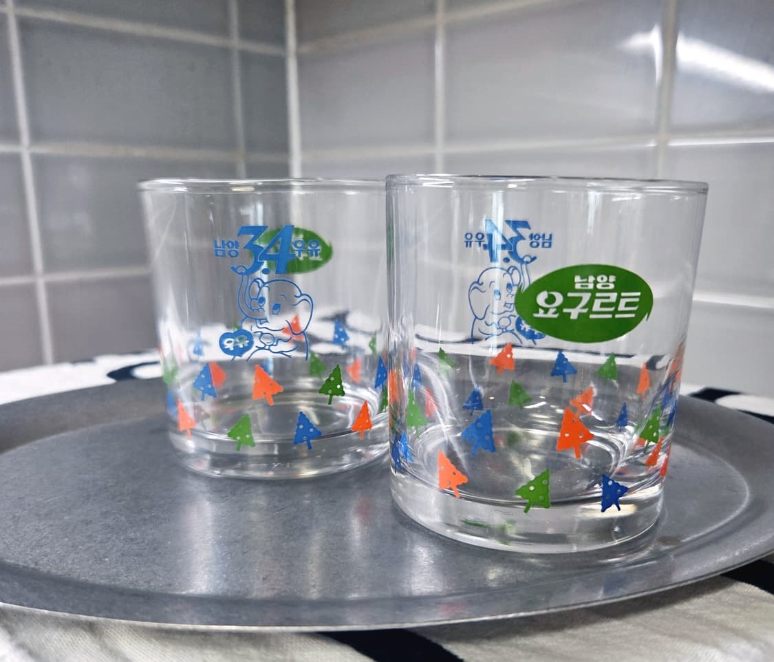 레트로 빈티지 유리컵 5p 일괄 상품이미지3