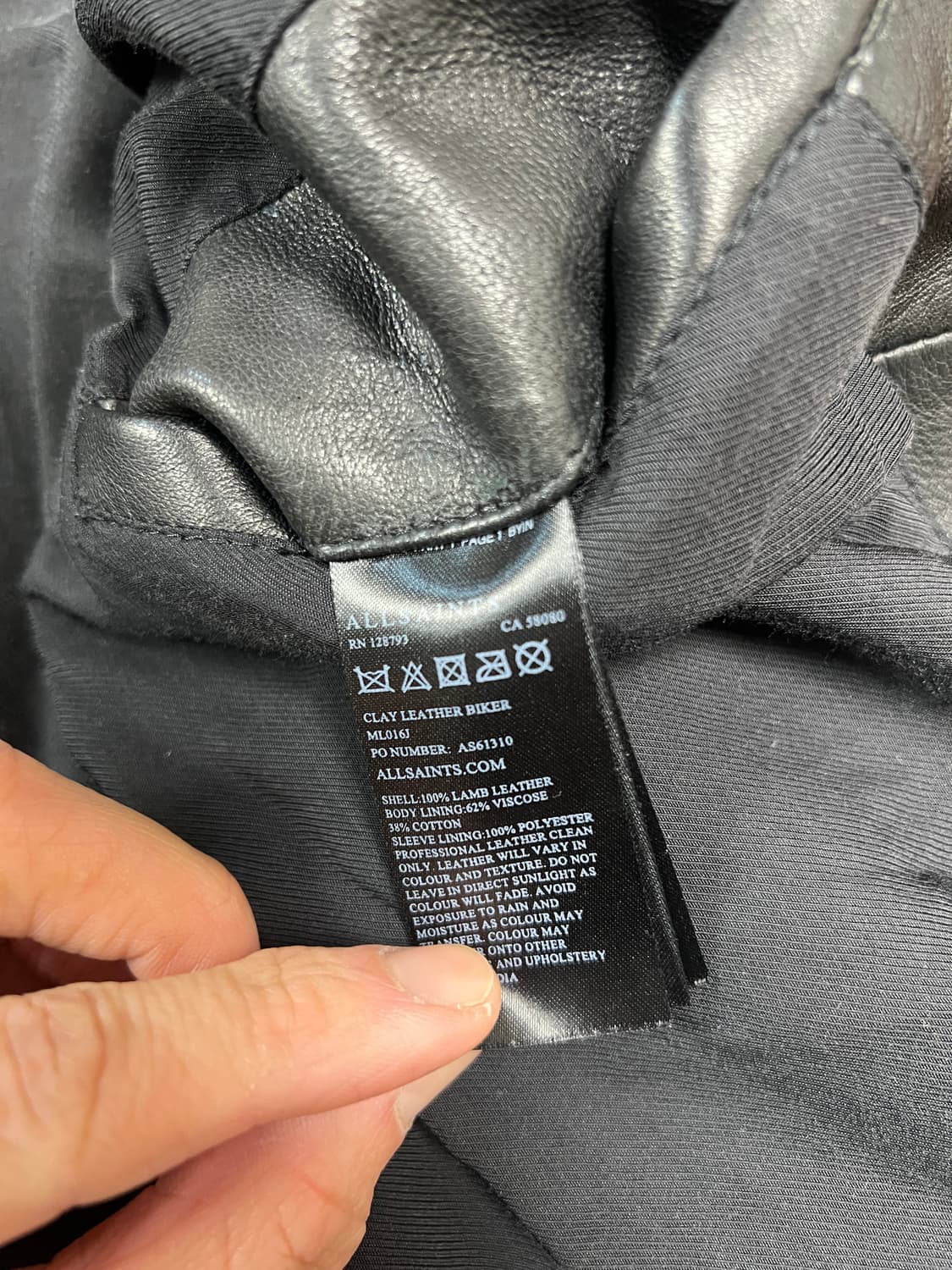 [S] ALLSAINTS 올세인츠 양가죽 클레이 바이커 가죽자켓 상품이미지5