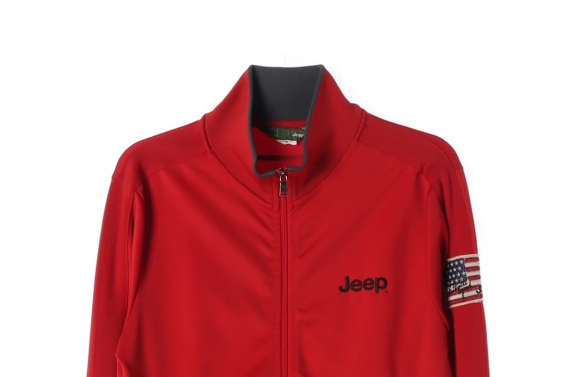 Jeep 성조기 패치 레드 스탠드넥 트랙탑 L 상품이미지3