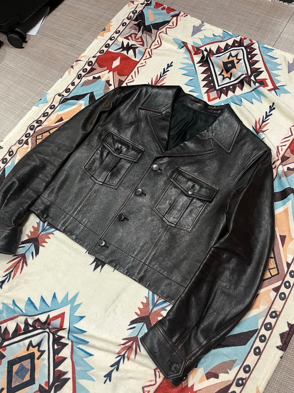 렉토 밀리터리 숏 레더 자켓 L  상품이미지2