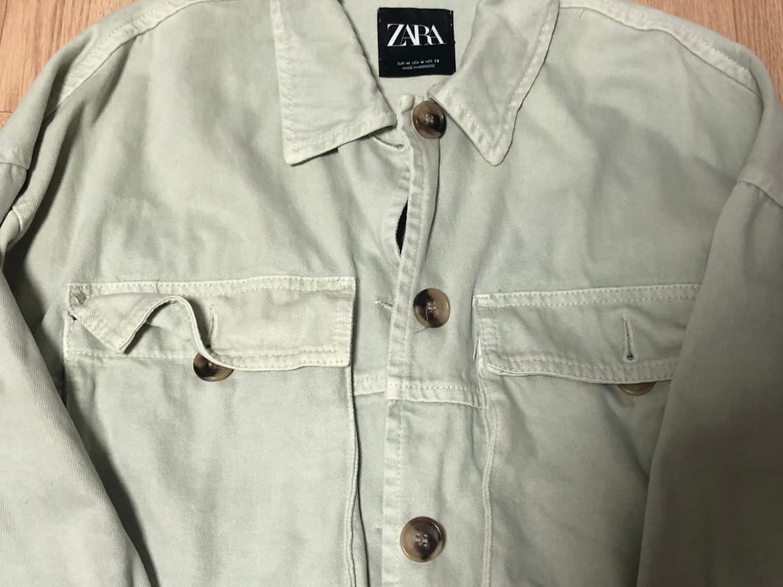 자라 민트 우드버튼 자켓 🍀 상품이미지2