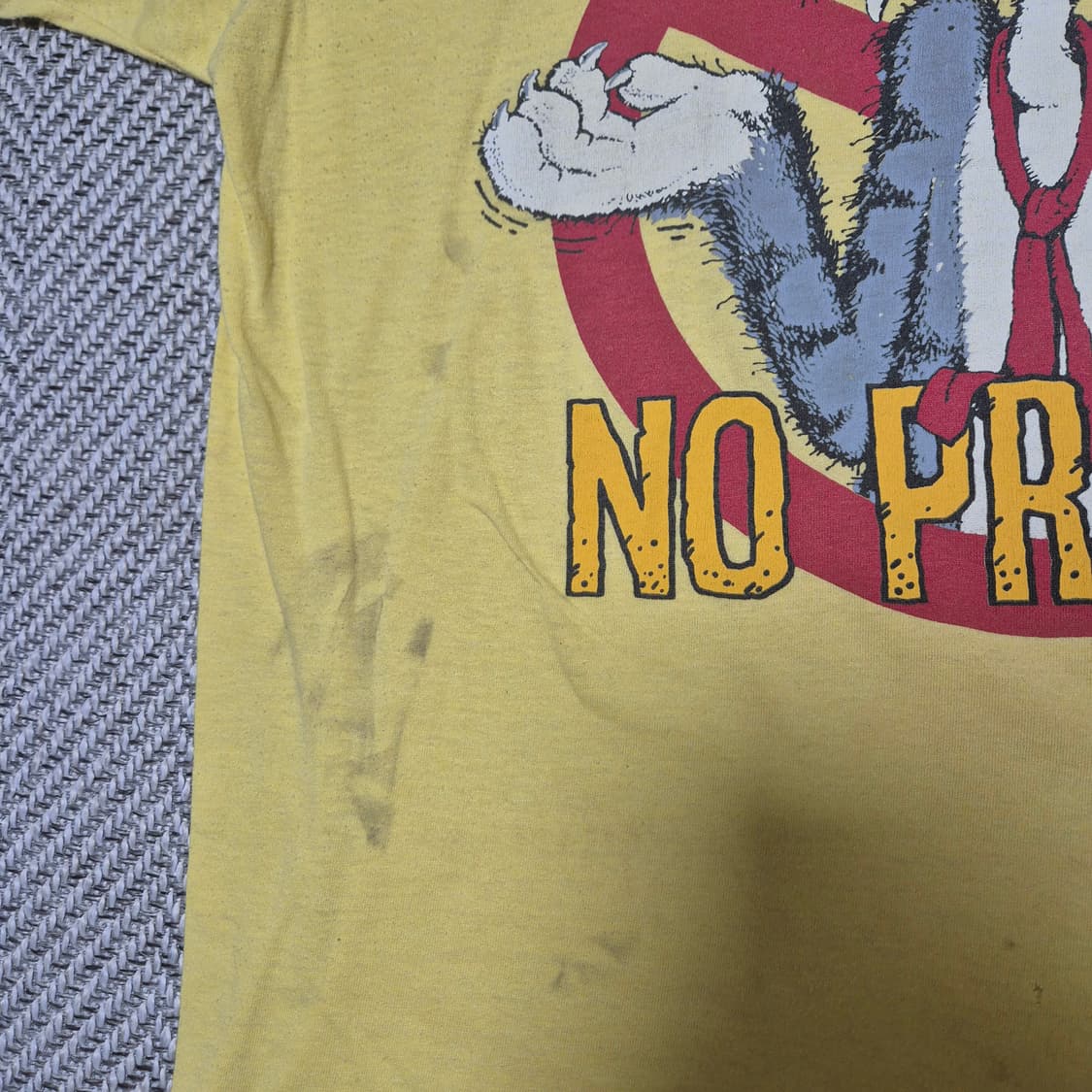 80s "NO PROBLEM" 카툰 프린팅 싱글스티치 티셔츠 (XL) 상품이미지2