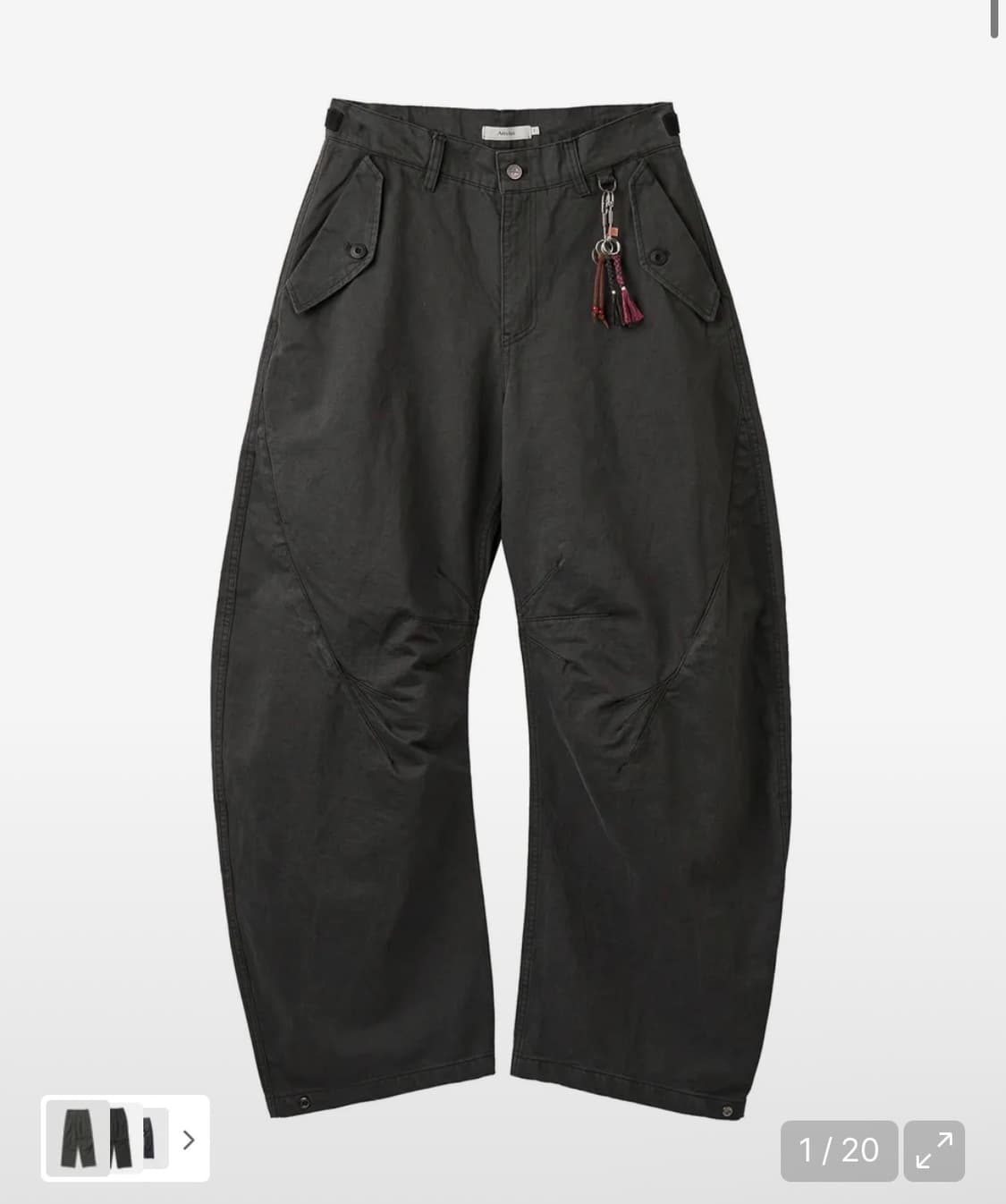 아르반 트리플 리프 커브드팬츠 차콜 2 상품이미지1