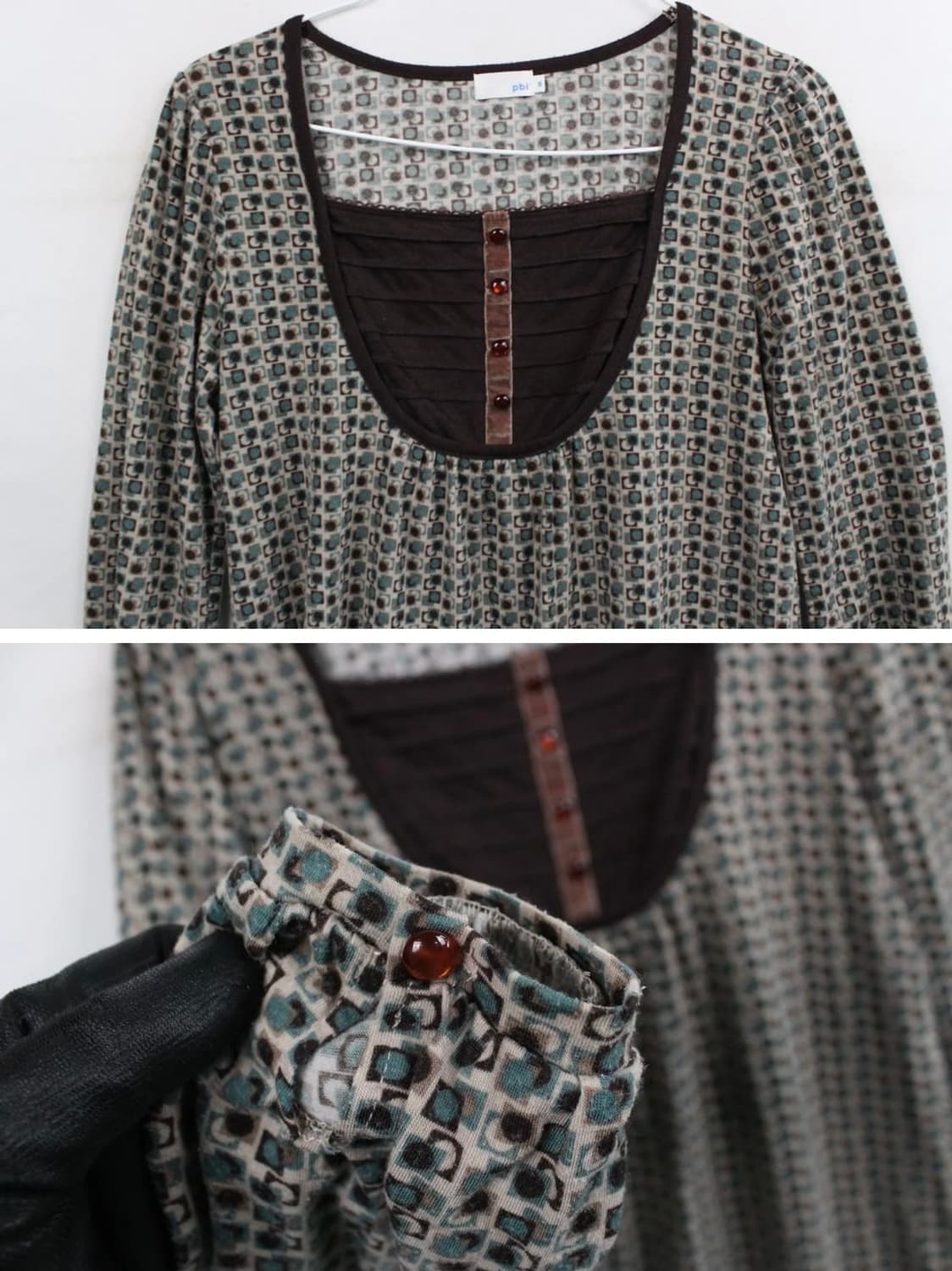 빈티지 버튼 원피스 상품이미지2