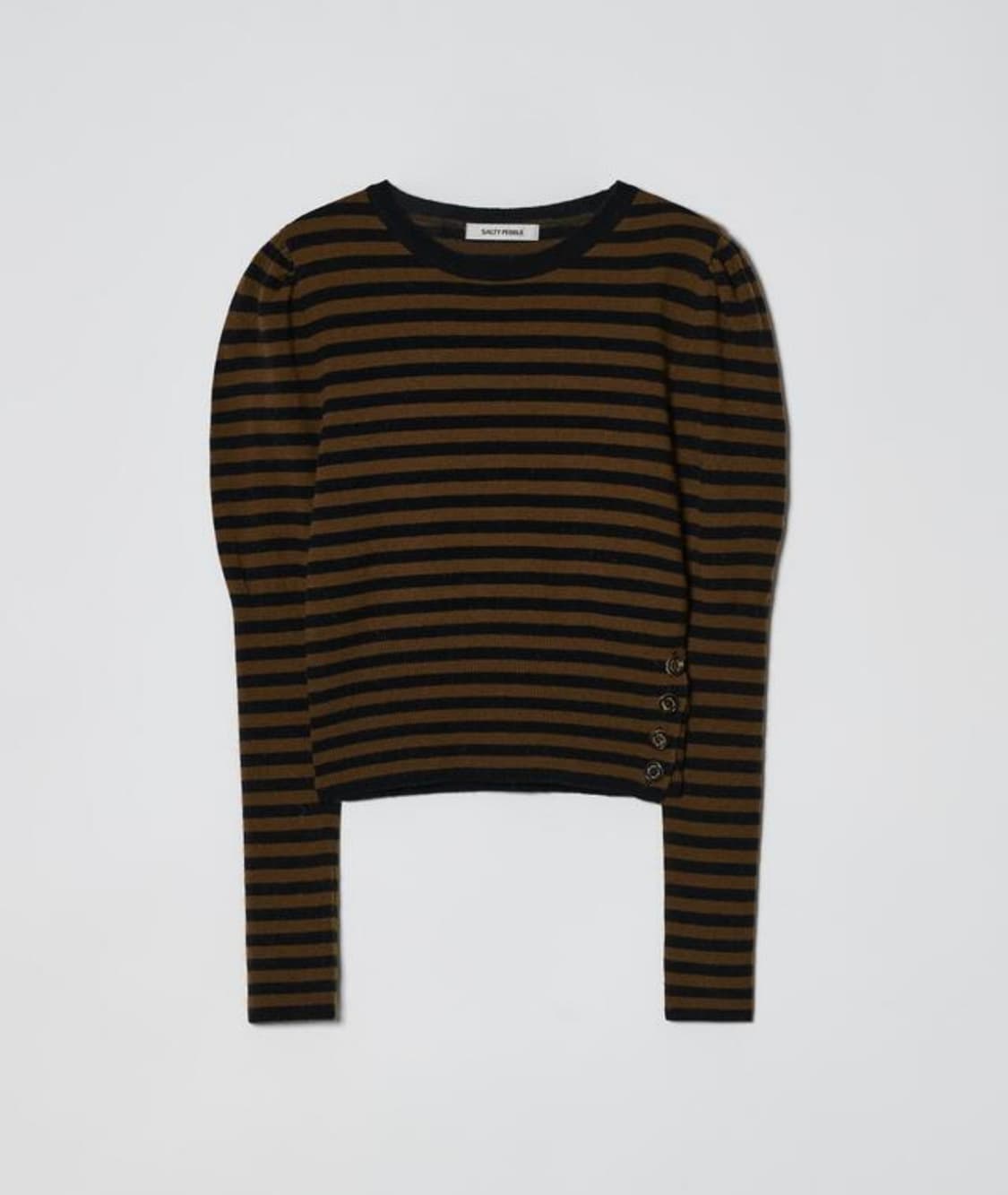 솔티페블 스트라이프 퍼프 니트 브라운 상품이미지4