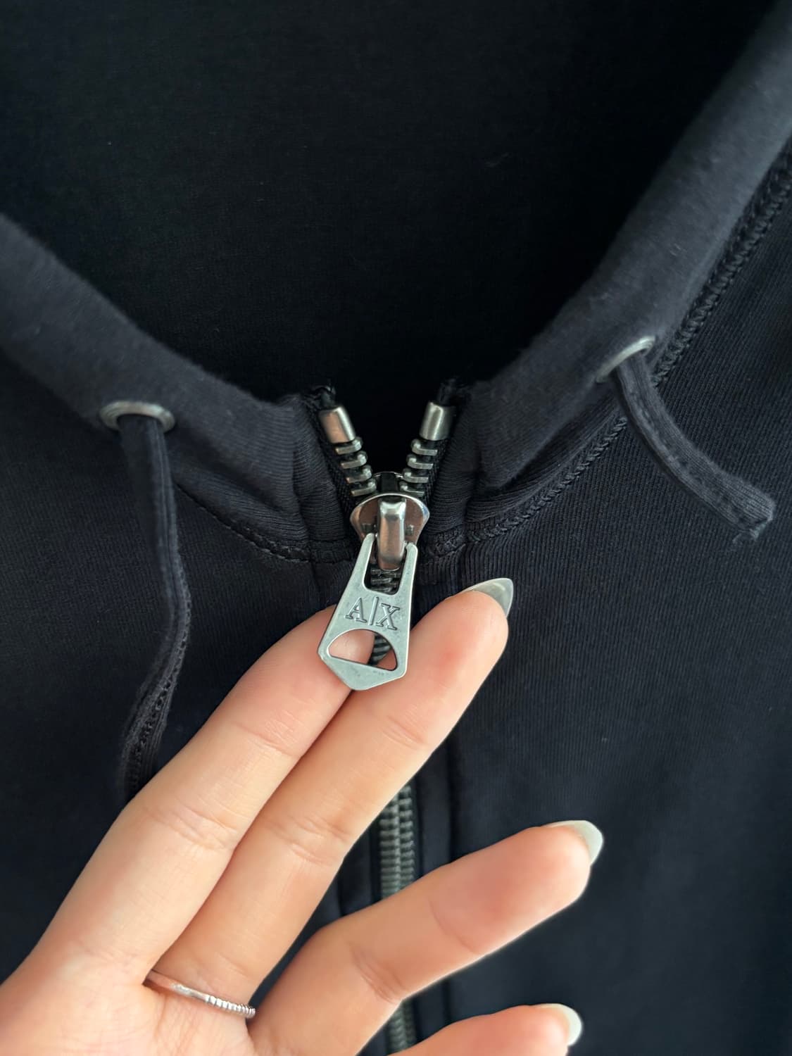 ARMANI EXCHANGE 아르마니 익스체인지 블랙 숏 슬리브 후드 집 상품이미지8