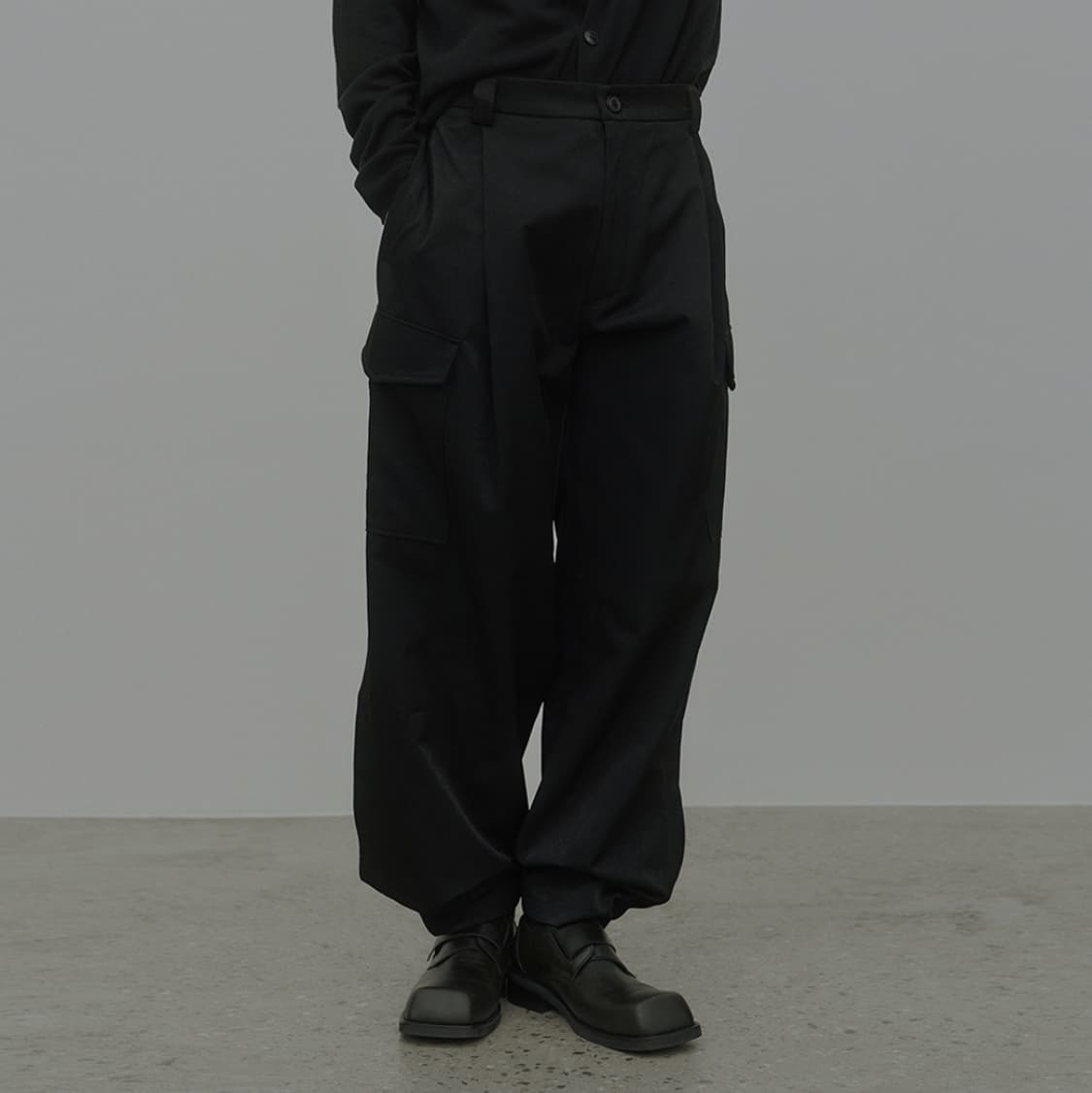 노이어 코튼 플리츠 포켓 팬츠 52size _ 남성,실측확인 상품이미지1