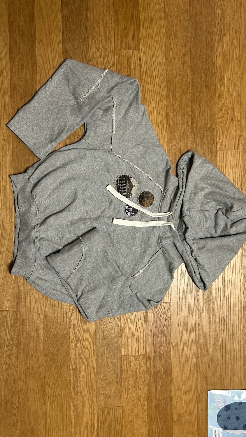 오픈와이와이 RAGLAN CROPPED HOODIE, GRAY 상품이미지4