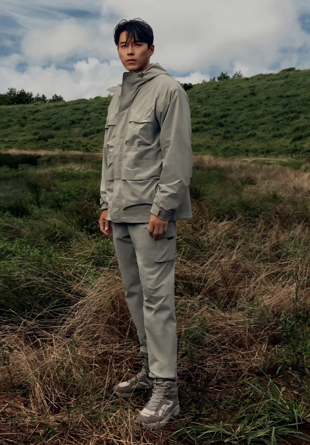 스노우피크 아웃도어 캠플 포켓 바람막이 BB S24FMCWB12 카키그레 상품이미지1