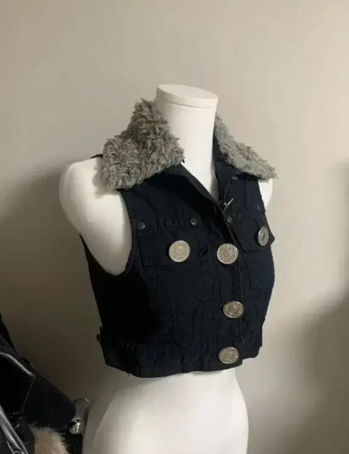 빈티지 갸루 퍼 조끼 상품이미지2