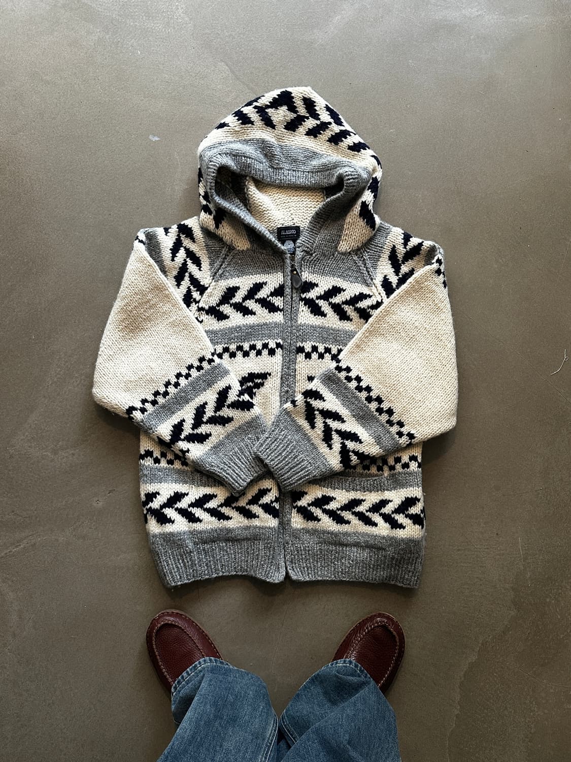 이글 코위찬 니트 후드 집업 상품이미지1