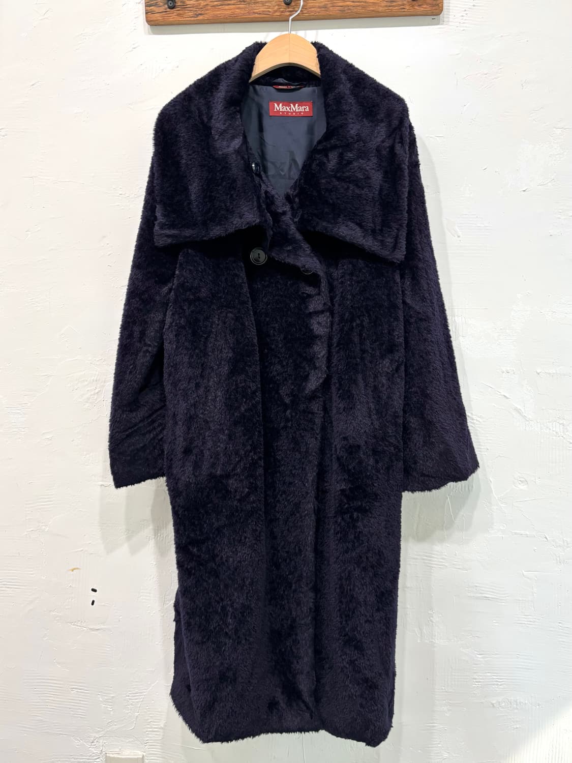 MaxMara 막스마라 네이비 퍼 코트 상품이미지1