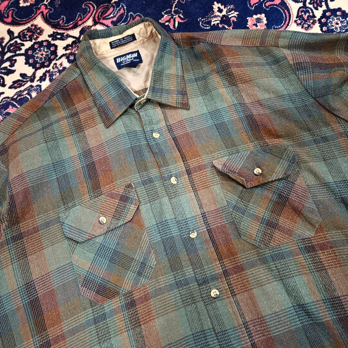 빅맨(BigMan) 90's 빈티지 체크 오버핏 셔츠 Free 상품이미지2