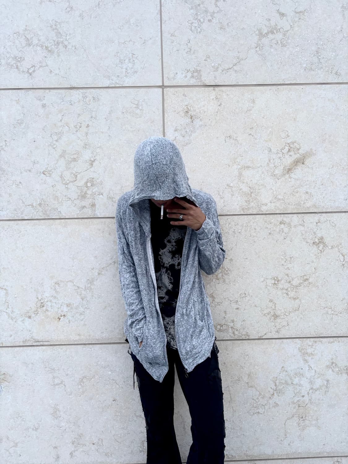“Vintage” Loose fit Grey hoodie zip up 상품이미지1