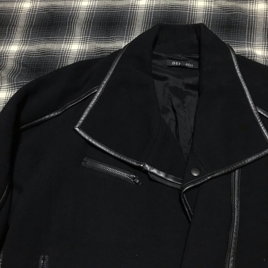 재팬 90s 일본산 양모 가죽 오버핏 라이더 자켓 남녀공용 상품이미지2