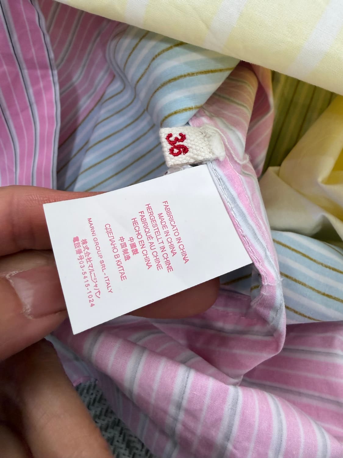 정품) 마르니 여성 오버핏 컬러풀 스트라이프 셔츠 36 상품이미지7